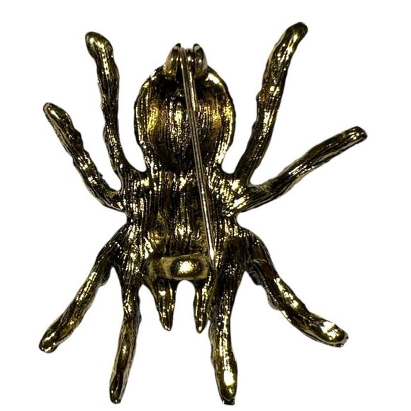 Champagne colored stone center of sparkle spider pin! New - Picture 5 of 6